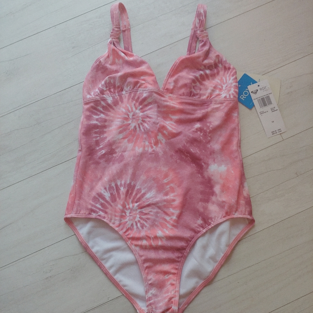 ROXY girl Pink Tie-Dye One Piece Swimsuit NEW